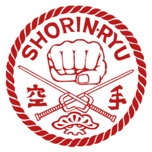 The Ueshiro Shorin-Ryu patch design, worn on a karateka's gi (uniform)